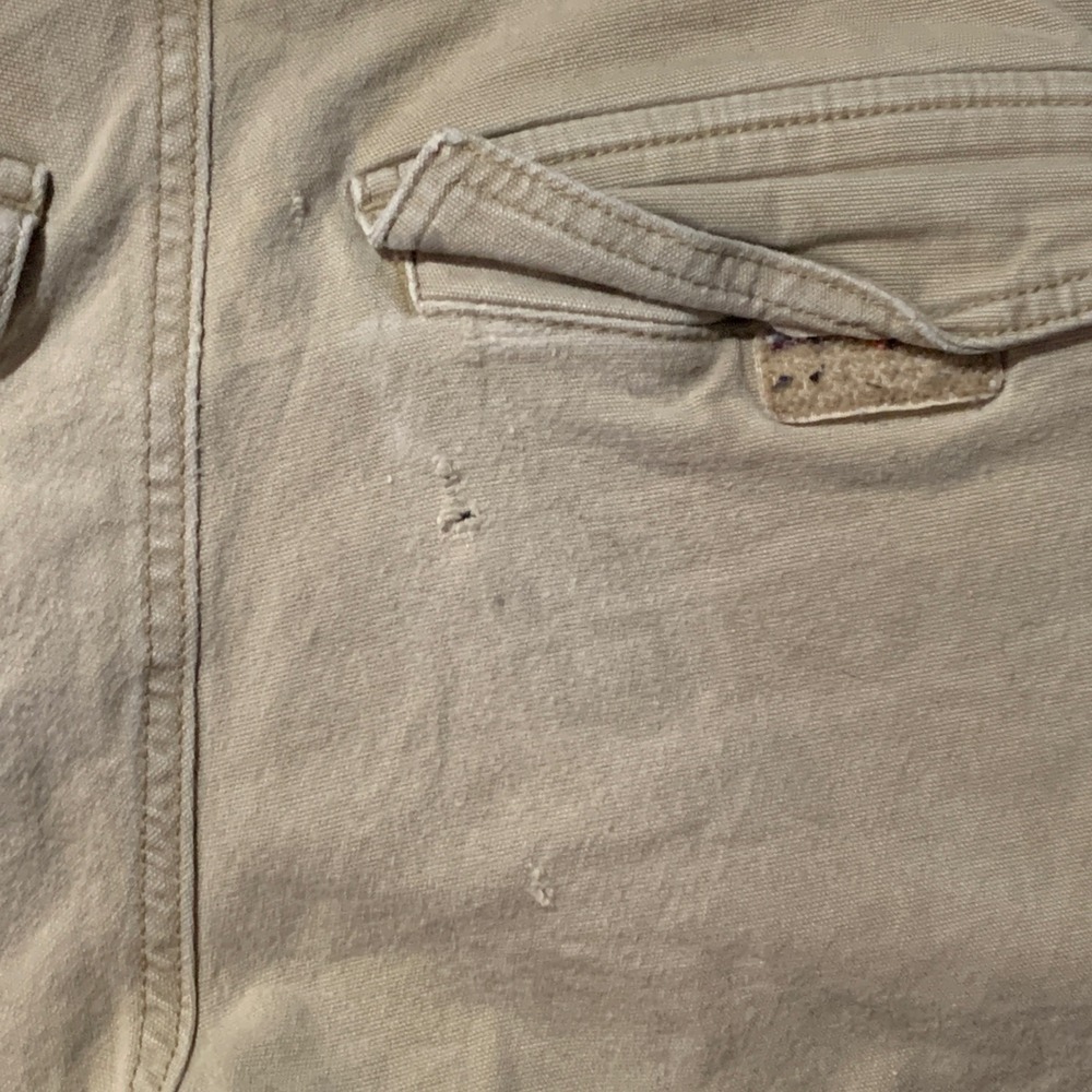 Carhartt 103574 253 Relaxed Fit Cargo Work Pants Mens 32x30 Tan Canvas Stained - Picture 9 of 15
